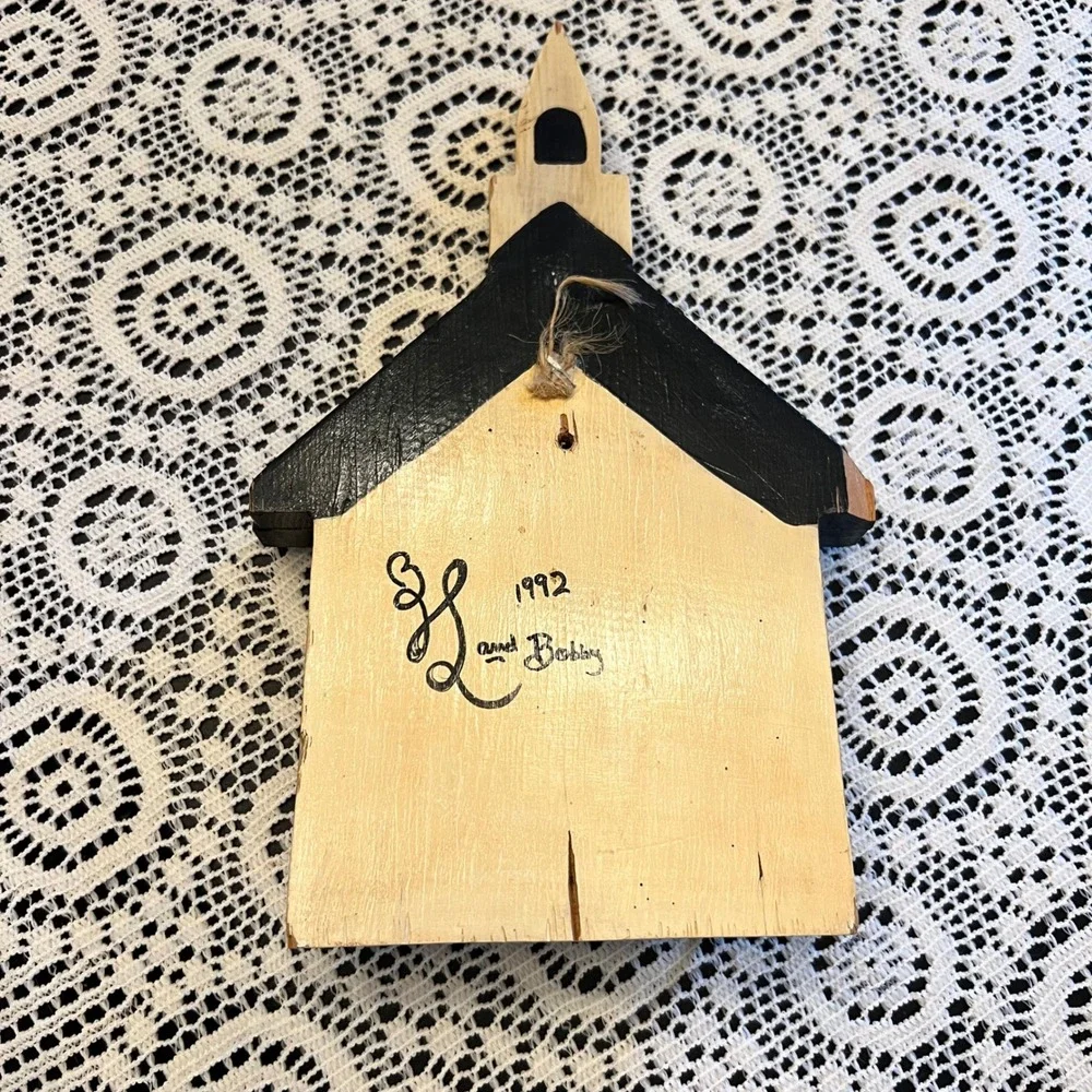 Vintage Hand Painted Wooden Church Key Hook | Cottage Faith Grandma